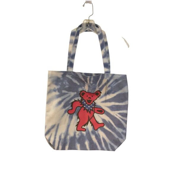 Grateful Dead x Lucky Brand Tie Dyed Tote Bag Red Dancing Bear 100% Cotton - Picture 1 of 6